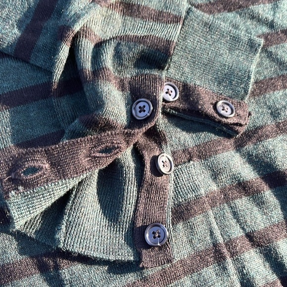 Ann Taylor Loft Green Striped Sweater - Picture 3 of 6